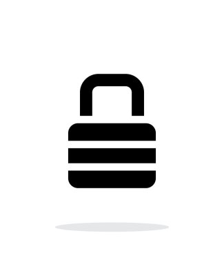 Beyaz arkaplanda asma kilit simgesi.