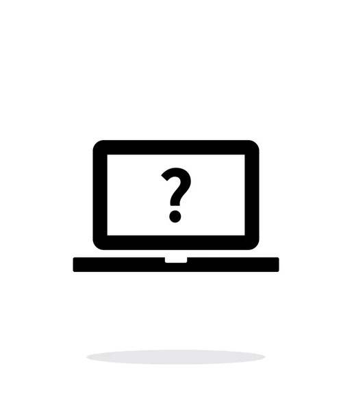 Aide et FAQ icône ordinateur portable sur fond blanc . — Image vectorielle