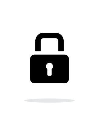 Beyaz arka plan üzerinde asma kilit kapat simgesini.