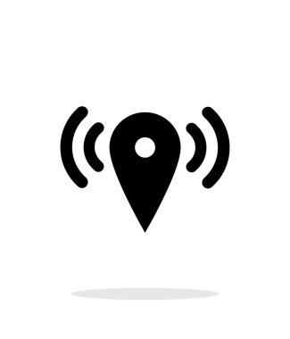 Harita noktası sinyal simgesi beyaz arka plan üzerinde.