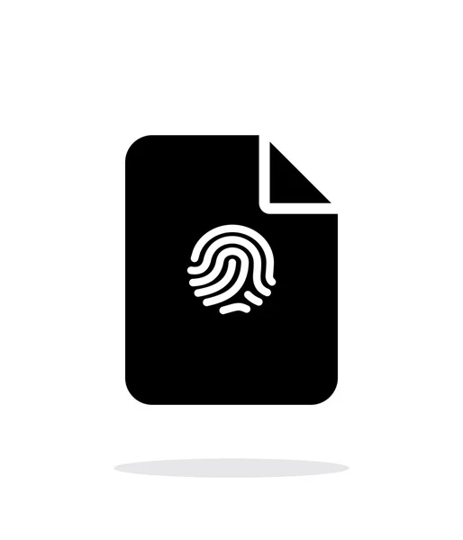 File with fingerprint icon on white background. — Stock Vector