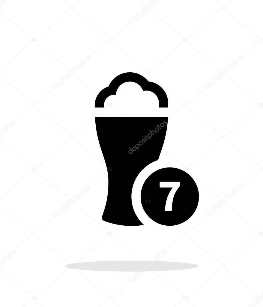 Beer glass with number simple icon on white background. Vector illustration.