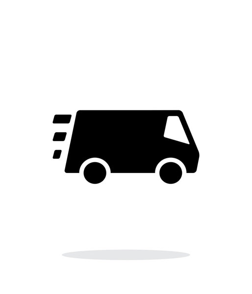 Fast delivery Minibus icon on white background.