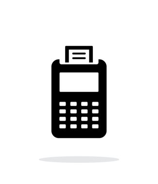 Fatura makine simgesi beyaz arka plan üzerinde.