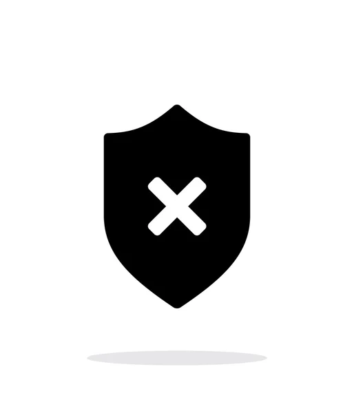 Shield with cross mark icon on white background. — Stock Vector