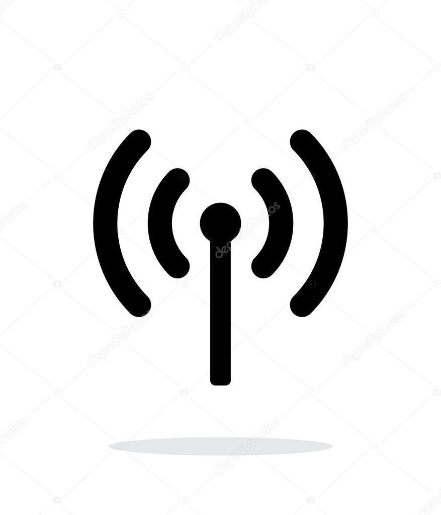 Radio antenna sending signal icon on white background.