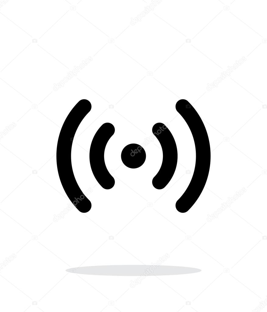 Radio waves icon on white background.
