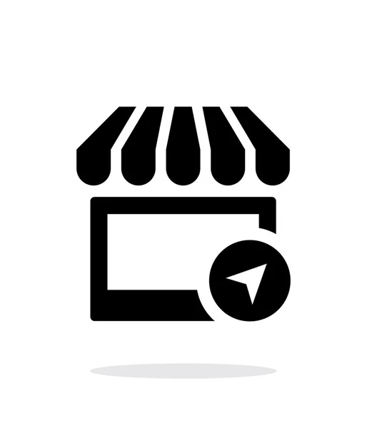 Ladenstandort-Symbol auf weißem Hintergrund. — Stockvektor