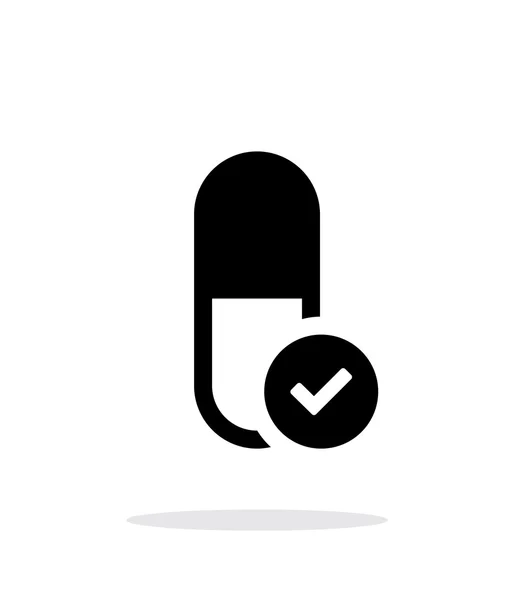 P-piller kapsel ikonen med tecken check på vit bakgrund. — Stock vektor