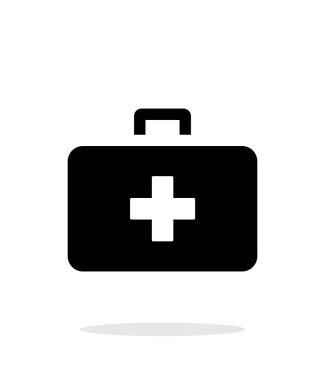 Doktor bavul simgesi beyaz arka plan üzerinde.