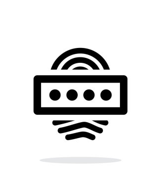 Parola simgesini beyaz arka plan üzerinde parmak izi.