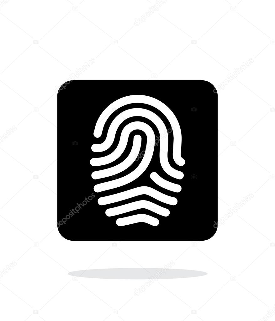 Fingerprint and thumbprint icon on white background.