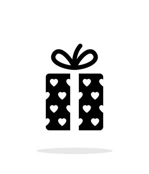 Coffret cadeau avec des icônes de coeur sur fond blanc. Illustration vectorielle . — Image vectorielle