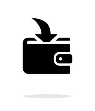 M-cüzdan simgesi beyaz zemin üzerine gelen ödeme.