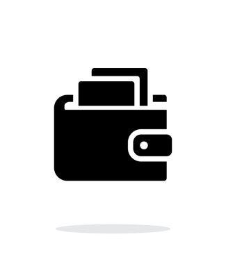 M-cüzdan ile para simgesi beyaz arka plan üzerinde.