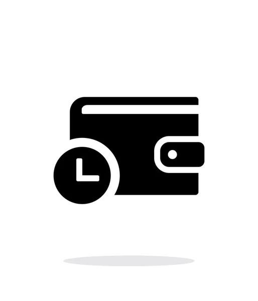 Plånbok med timer ikon på vit bakgrund. — Stock vektor
