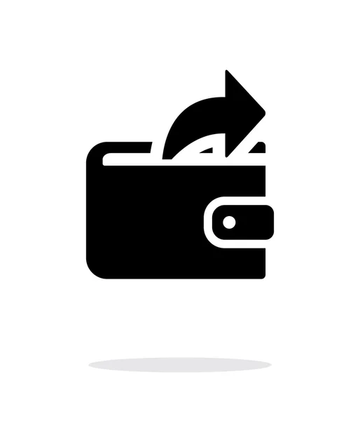 Pago saliente del icono de la cartera sobre fondo blanco . — Vector de stock