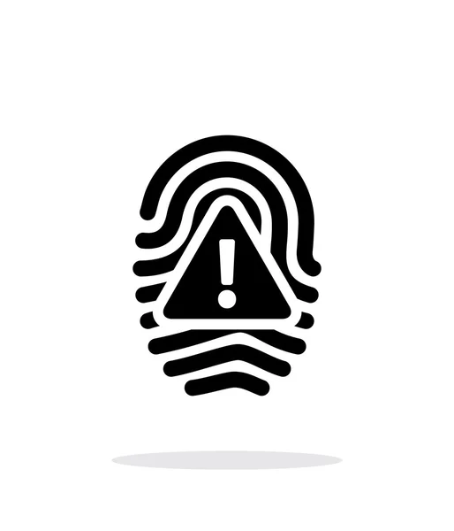 Fingerprint scan error icon on white background. — Stock Vector