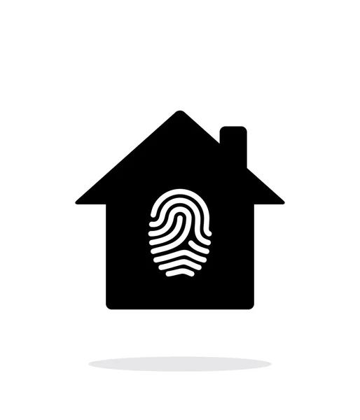 Fingerabdruck Home Secure Icon auf weißem Hintergrund. — Stockvektor