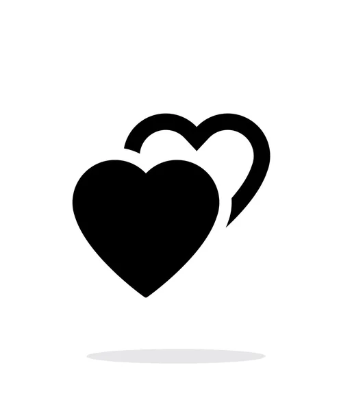 Icono de dos corazones sobre fondo blanco . — Archivo Imágenes Vectoriales