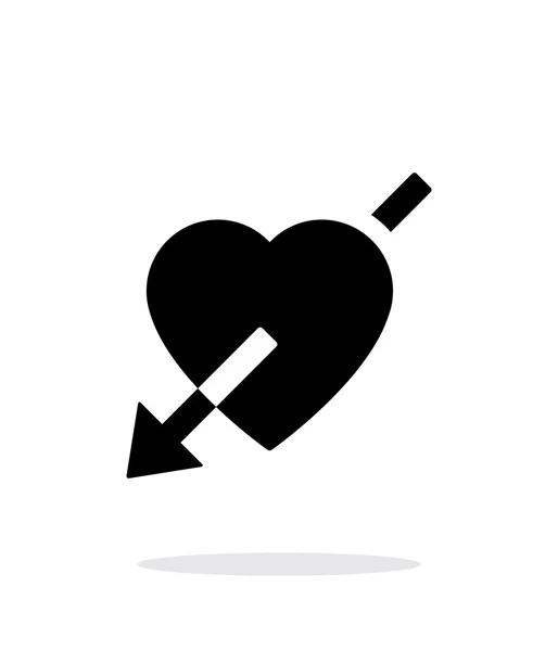 Corazón con icono de flecha sobre fondo blanco . — Vector de stock