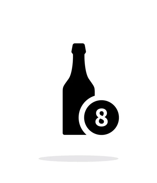 Bierfles met nummer eenvoudig pictogram op witte achtergrond. — Stockvector