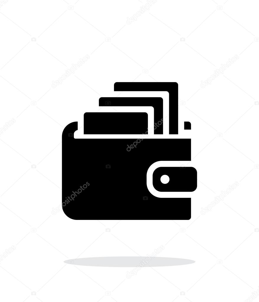 Cash in wallet icon on white background.