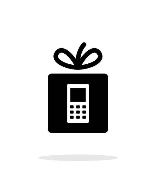 Icône de téléphone cadeau sur fond blanc . — Image vectorielle