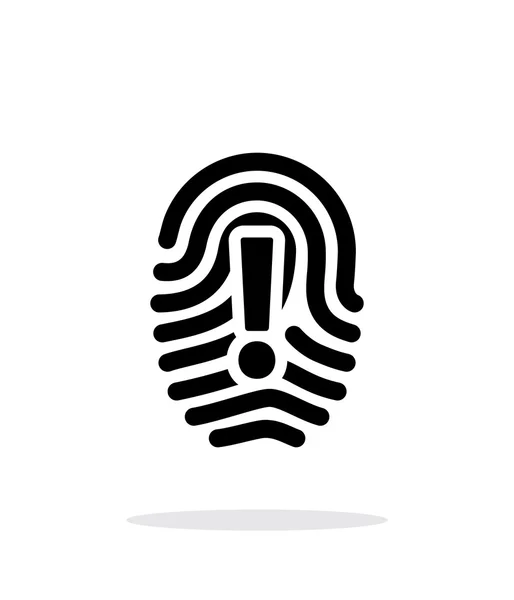 Attention sign on fingerprint icon on white background. — Stock Vector