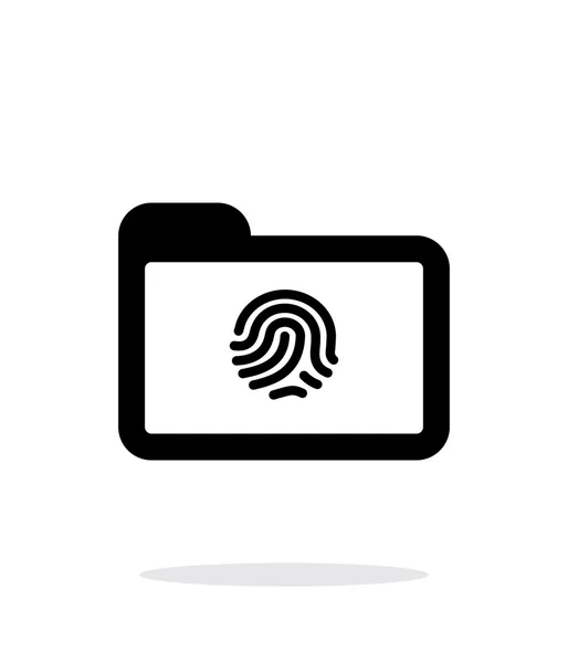 Folder with fingerprint icon on white background. — Stock Vector