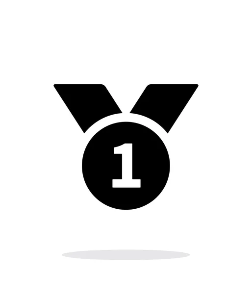 Eerste plaats medaille eenvoudige pictogram op witte achtergrond. — Stockvector