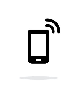 Beyaz arkaplanda telefon simgesi.