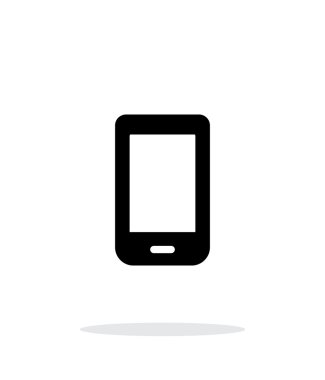 Beyaz arkaplanda cep telefonu simgesi.