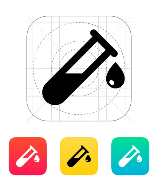 Drop van test tube pictogram. Vectorillustratie. — Stockvector