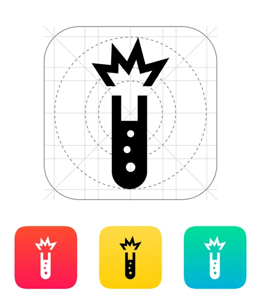 Test tube with explosive substance icon. Vector illustration. — Stock Vector