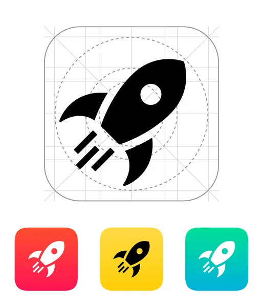 Raket flyger ikonen på vit bakgrund. — Stock vektor