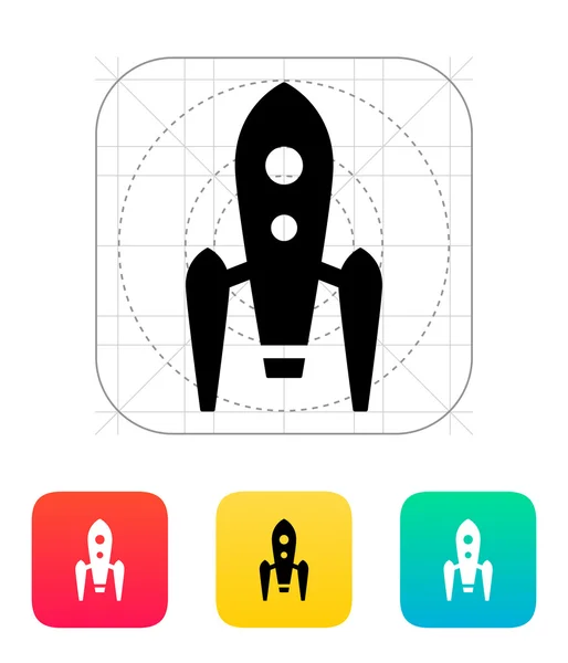 Long rocket icon on white background. — Stock Vector