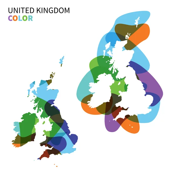 Abstraktní vektorová mapa Velká Británie izolované na bílém. — Stockový vektor