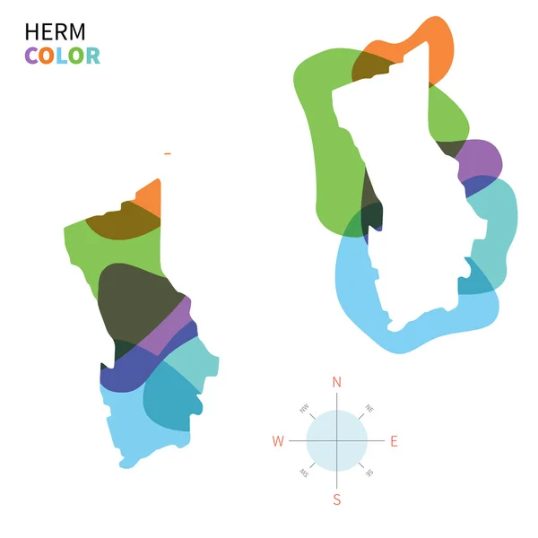 Абстрактна векторна кольорова карта Герма з прозорим ефектом фарби . — стоковий вектор