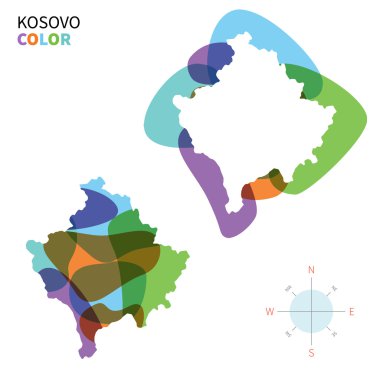 Kosova'nın soyut vektör Renk eşlemi saydam boya etkisi ile.