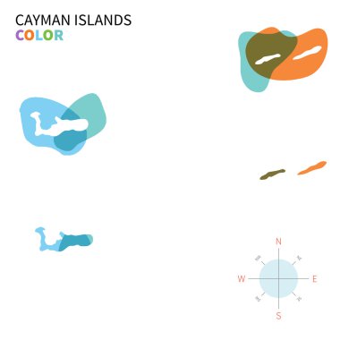 Cayman Adaları soyut vektör Renk eşlemi saydam boya etkisi ile.