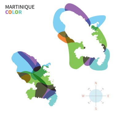 Martinique soyut vektör Renk eşlemi saydam boya etkisi ile.