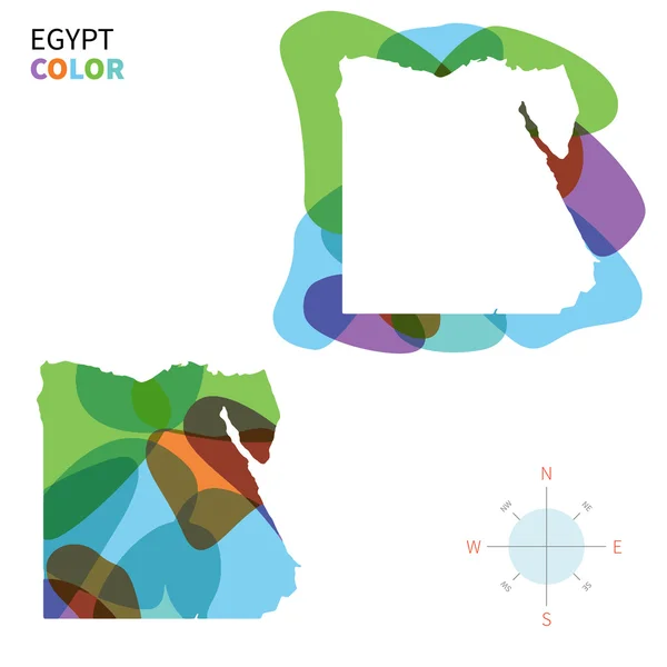 Abstrakte Vektorfarbkarte von Ägypten mit transparentem Lackeffekt. — Stockvektor