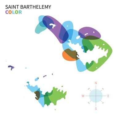 Saint Barthelemy soyut vektör Renk eşlemi saydam boya etkisi ile.
