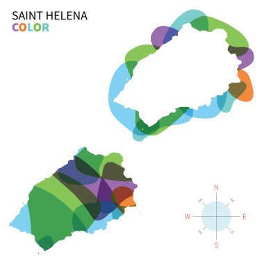Saint Helena soyut vektör Renk eşlemi saydam boya etkisi ile.