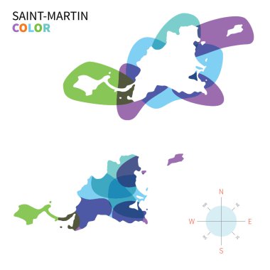 Saint-Martin soyut vektör Renk eşlemi saydam boya etkisi ile.
