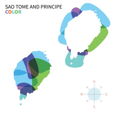 Sao Tome ve Principe soyut vektör Renk eşlemi saydam boya etkisi ile.