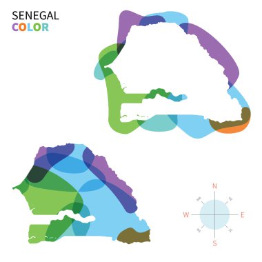 Senegal soyut vektör Renk eşlemi saydam boya etkisi ile.
