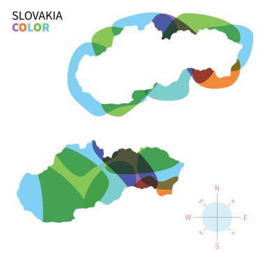 Şeffaf boya etkisi ile Slovakya'nın soyut vektör Renk eşlemi.
