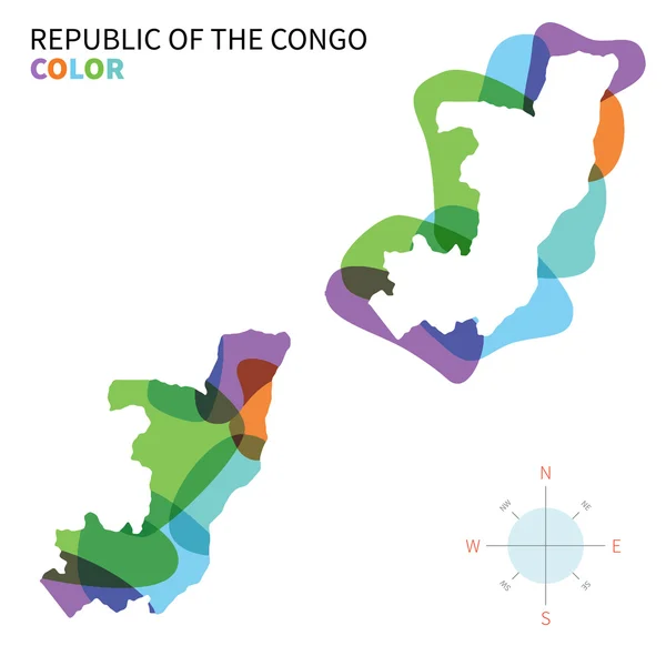 Mapa de color abstracto vector de República del Congo . — Vector de stock